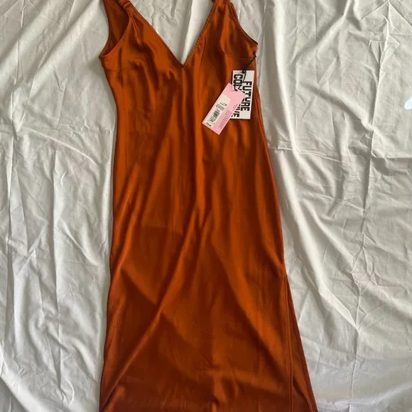 Strappy V-Neck Midi Slip Dress. - Picture 2 of 5